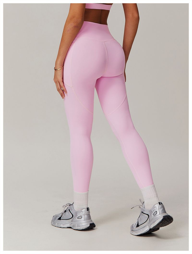 Pantalon de yoga taille haute respirant effet nuage pour femme, avec poches extérieures_voghion.com