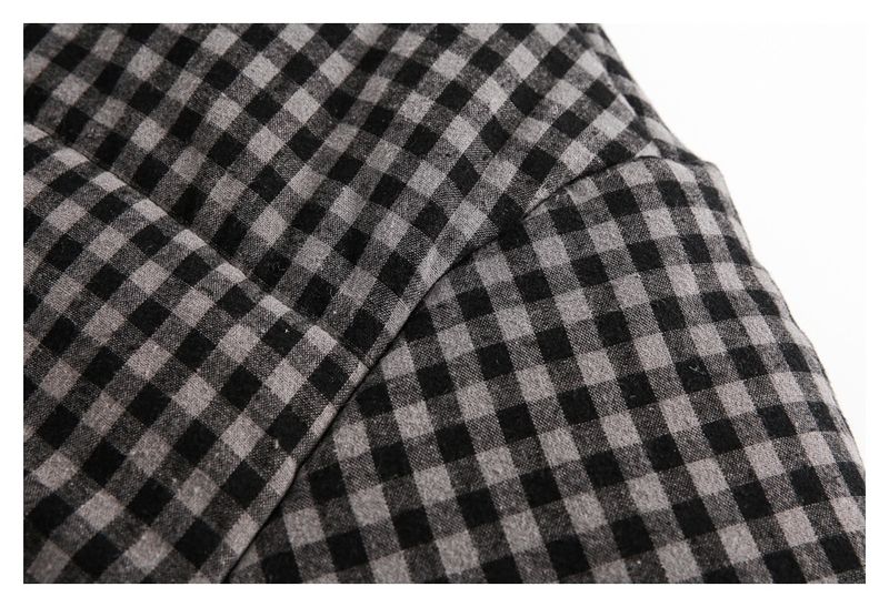 Giacca casual corta invernale in cotone con motivo scozzese retrò da uomo_voghion.com