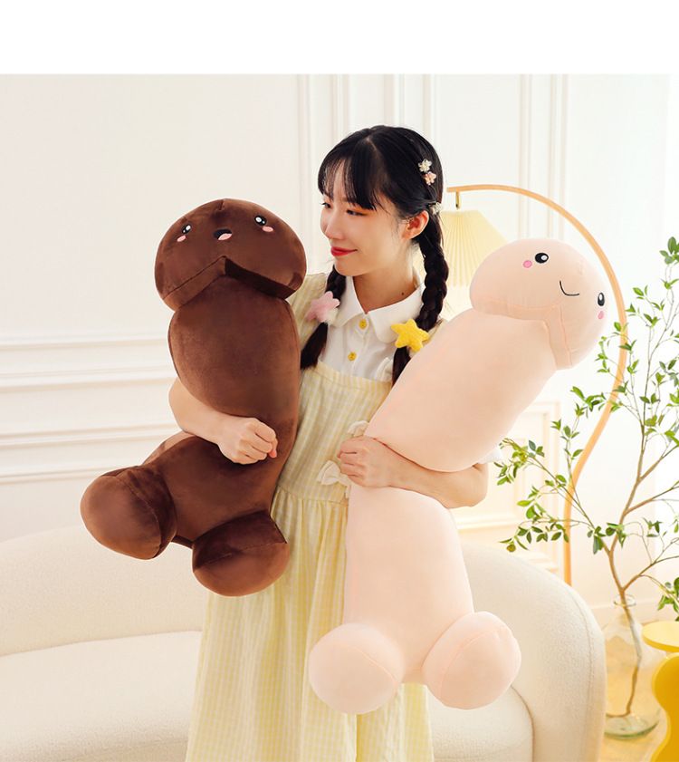 Peluche de simulación de truco, juguete de peluche de pene de niño, almohada de peluche de la vida real, regalo sexy e interesante para novia_voghion.com