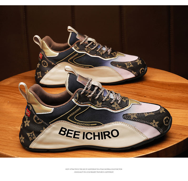Best-selling Live Broadcast Men's Shoes Color-blocking Bag-soled Shoes inner heightened mesh surface casual shoes autumn and winter youth shoes_voghion.com