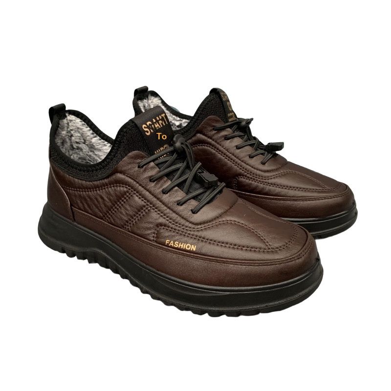 Glide Dropshipping Winter New Men's Fleece Lining, Thickened For Middle-aged And Elderly, Dad's With Thick Soles, Large Size_voghion.com