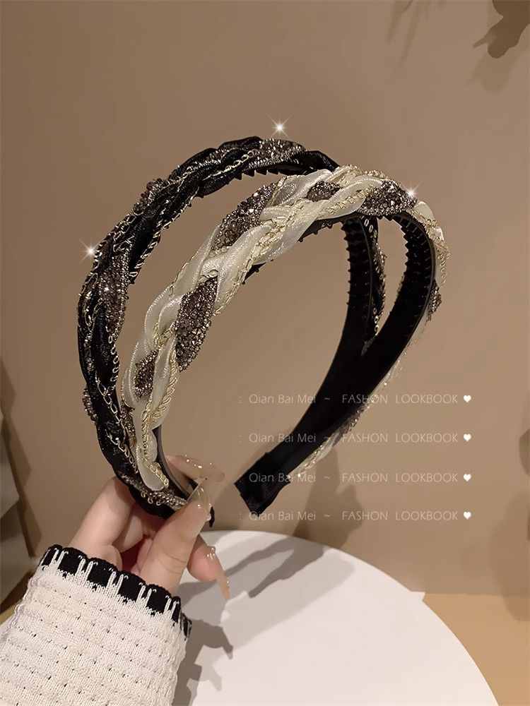 【 Hot Selling In Store 】 Korean Version Of Light Luxury Rhinestone Fine Headband Women's Pressed With Teeth Anti Slip_voghion.com