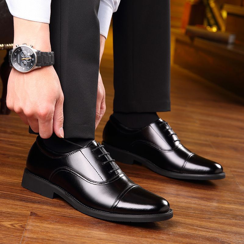 Men's Spring Business Dress, Men's Casual Shoes, Soft And Comfortable Three Joint Leather Shoes_voghion.com