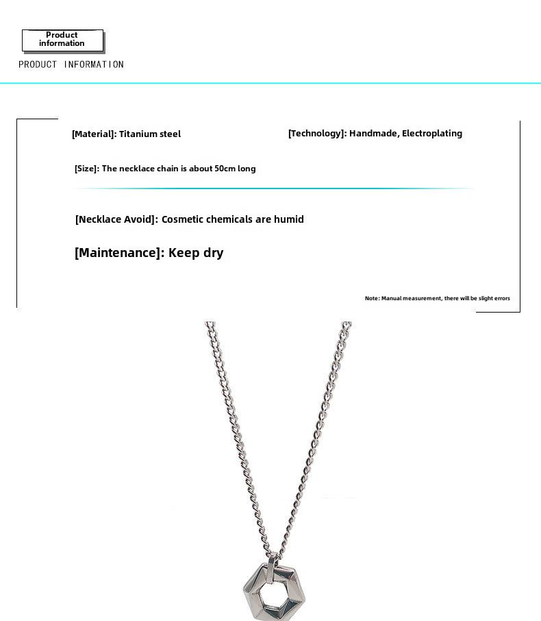 volledig lichaam titanium staal nieuwe hexagonale matrix geometrische ketting voor mannen en vrouwen straat hiphop ontwerp gevoel van OT gesp sluiting ketting_voghion.com