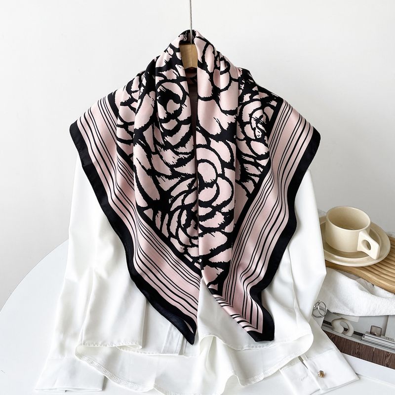 2024 Neuer 90-Quadrat-Rosen-Design-Sommerschal aus Seide mit dünnem, leichtem, atmungsaktivem Sonnenschutz_voghion.com
