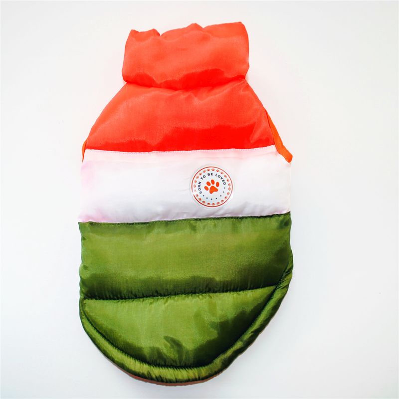 New Winter Dog Color Block Jacket Puffer Coat Warm Windproof Front Button Cotton Clothing Large_voghion.com