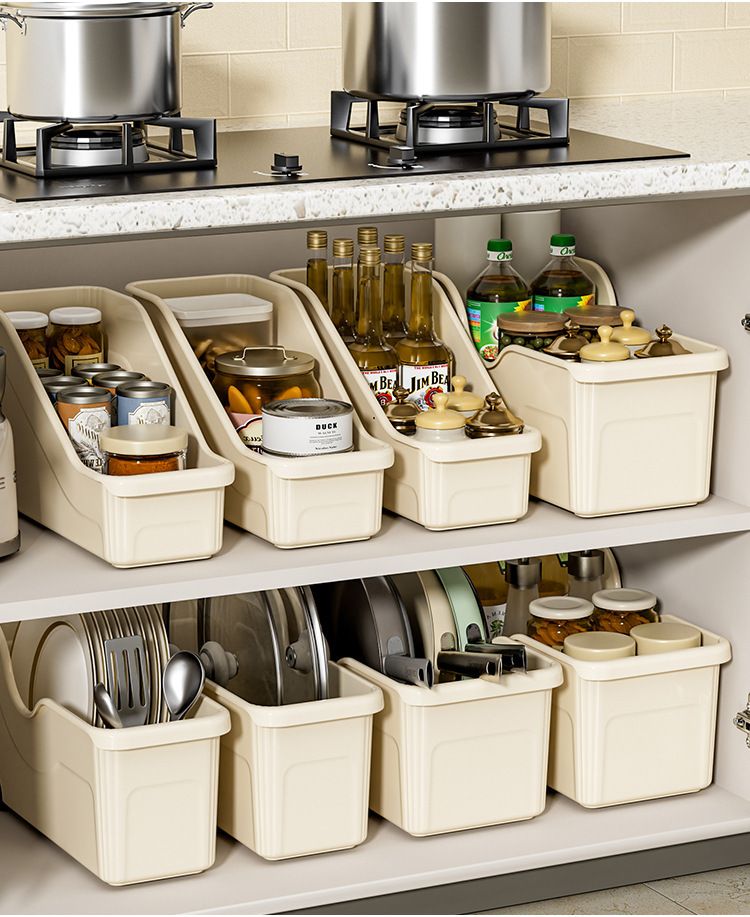 Pot Home Kitchen Large Capacity Japanese Style Organizer Box With Wheels Spice Multi-Functional Storage Rack_voghion.com