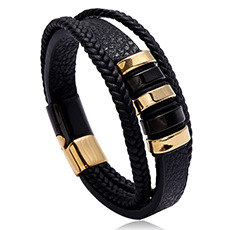 Renowned New Jewelry Handmade Sewn Leather Watch Exaggerated Men's Cowhide Bracelet_voghion.com