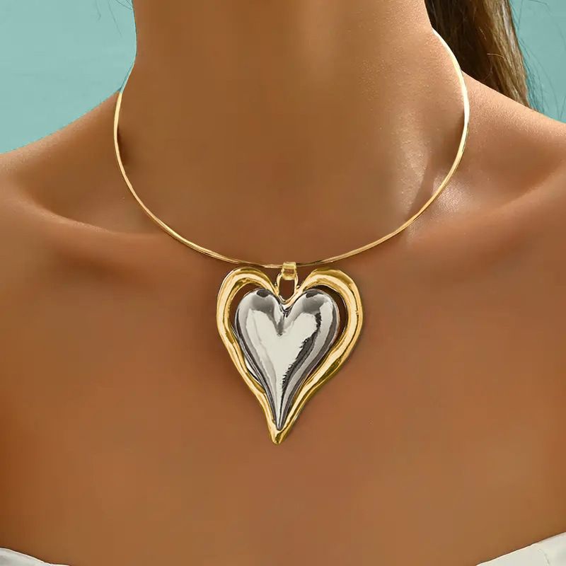 Collana girocollo con ciondolo a forma di cuore, di alta qualità, nuova moda femminile, con ciondolo squisito_voghion.com