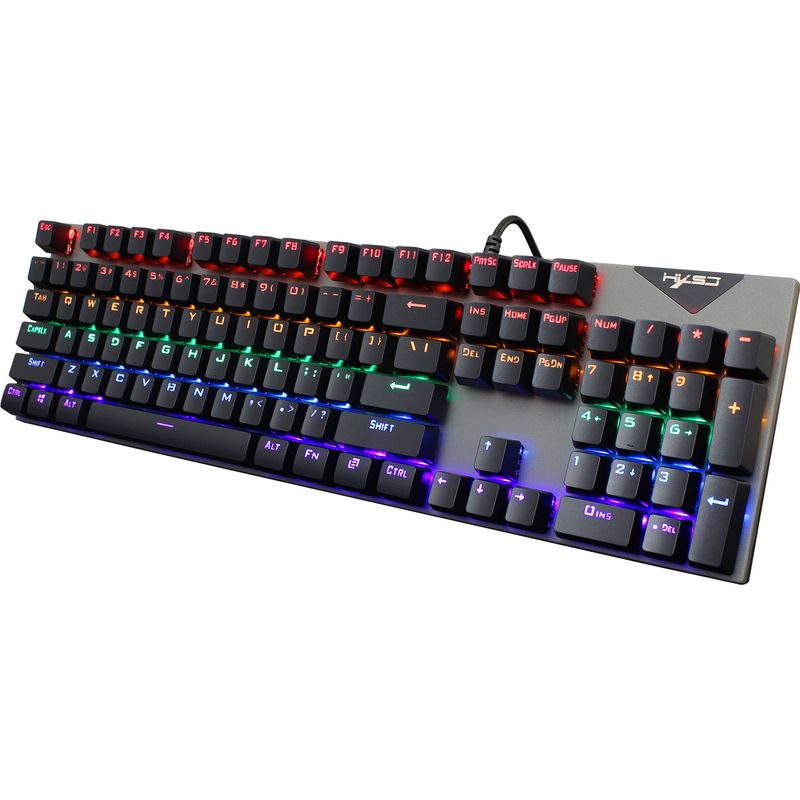 Arabic Language Mechanical 104 Keys Blue Switch 20+ Lighting Colorful Keyboard_voghion.com
