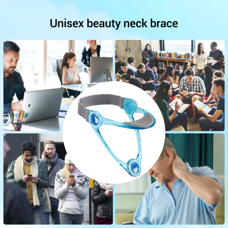 Massaggiatore per la schiena Neck Brace Dispositivo di trazione cervicale Correttore posturale Collare cervicale Bretelle cervicali Supporto per collo_voghion.com