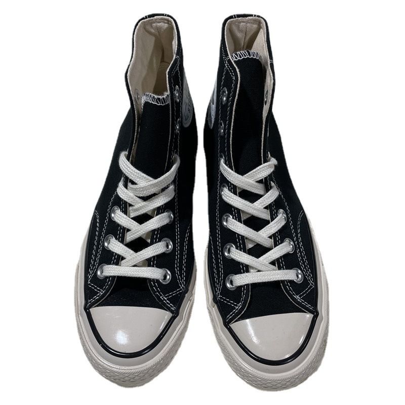 New 1970S Classic High Top Canvas Vulcanized Shoes, Couple Casual Shoes_voghion.com