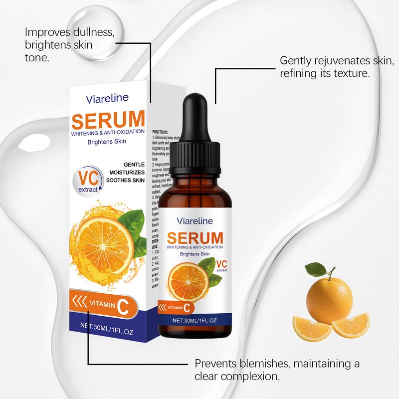 Viareline Vitamin C Brightening Nourishing Rejuvenating Hydrating And Translucent Moisturizing Skincare Serum_voghion.com