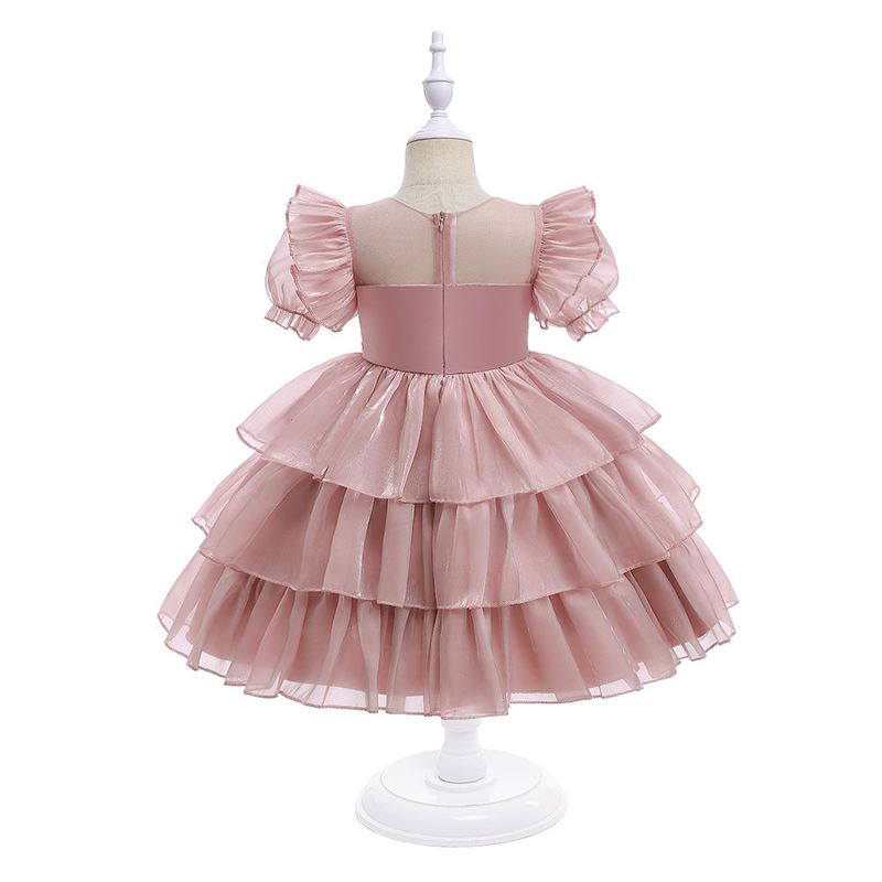 Mother & Kids Girls dress bow princess dress performance costume Christmas puffy cake dress flower girl wedding dress dress_voghion.com