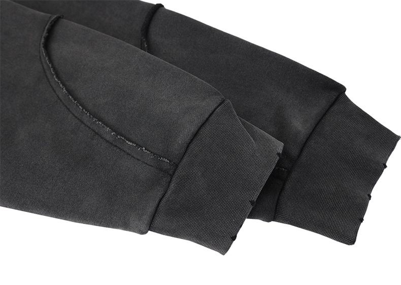 Herren-Kapuzenpullover mit Retro-Reverse-Muster – Dekonstruiertes Spleißdesign, Streetwear-Mode (Schwarz, M-XL)_voghion.com