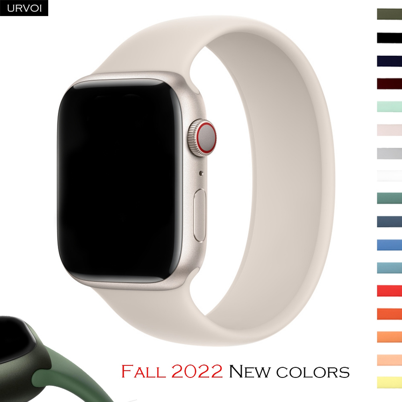 URVOI solo loop for Apple Watch Ultra sport band series 8 7 6 SE 5 4 3 2 1 silicone rubber strap for iWatch stretchable_voghion.com