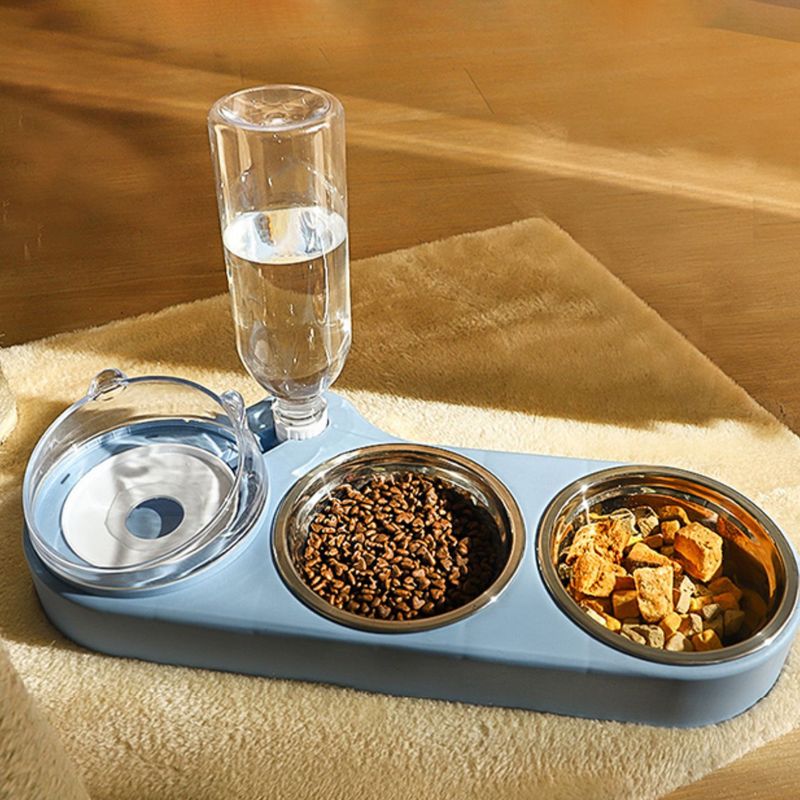 Guangying High-Capacity Pet Feeder Bowl Set With Beveled Mouth Automatic Drinking Water Splash-Proof Multi-Functional Cat Dog Food Bowl_voghion.com