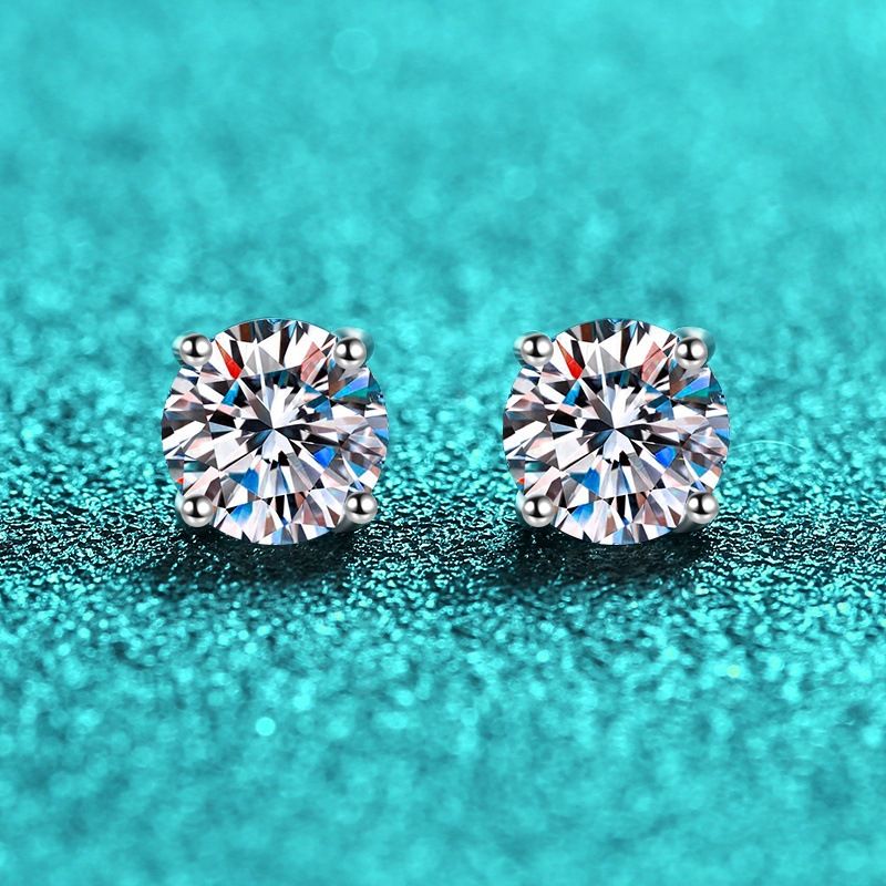 Orecchini in argento sterling S925 alla moda semplici classici a quattro griffe Orecchini in moissanite per donna_voghion.com