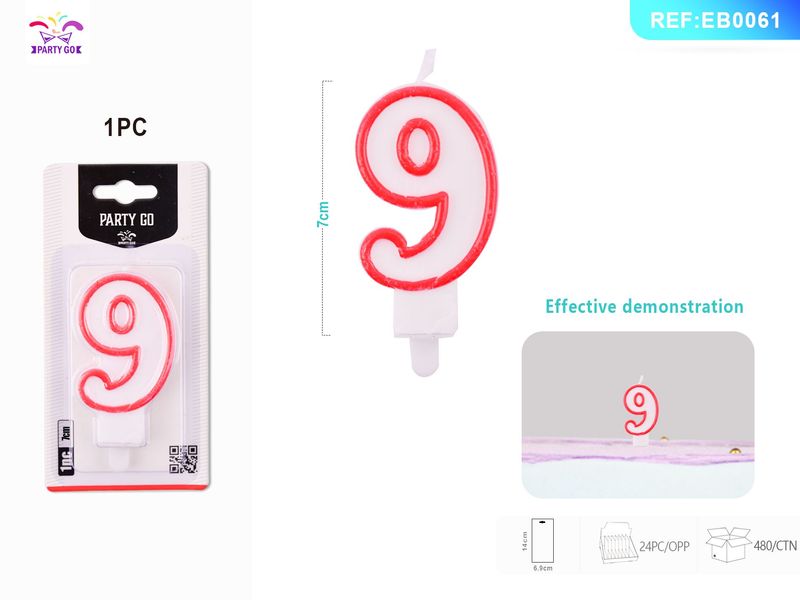 Number 9 Birthday Candle 3D Number Happy Birthday Cake Candles For Birthday Party Wedding Decoration Reunions Theme Party 7cm 24pcs_voghion.com