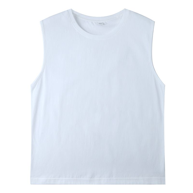 Unbeatable Quality Summer 230g Pure Cotton Men's Tank Top Loose White Inner Shoulder Sports Fitness Versatile Sleeveless T-shirt For Men_voghion.com