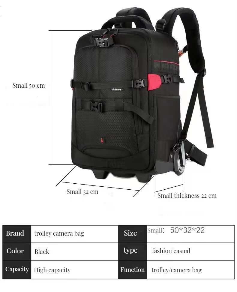 Camera Bag Waterproof Professional DSLR Suitcase Bag Video Photo Digital Camera Trolley Backpack On Wheels_voghion.com