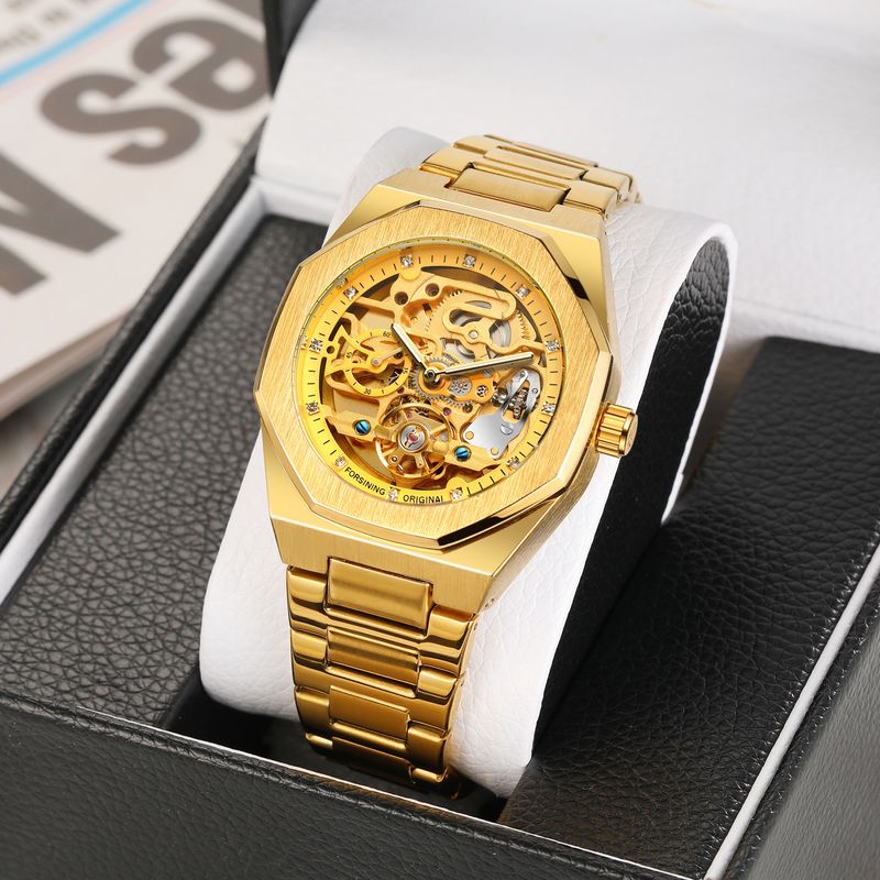 Men's Automatic Mechanical Watch With Luminous Hands, Three Subdials, And Day Display - Stainless Steel Band Six Pin Week Steel Belt Mechanical Watch_voghion.com