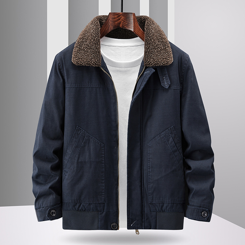 Giacca in pile spesso autunno inverno nuova per ragazzi, cappotto in caldo cotone lavato, da uomo, alla moda 818A_voghion.com