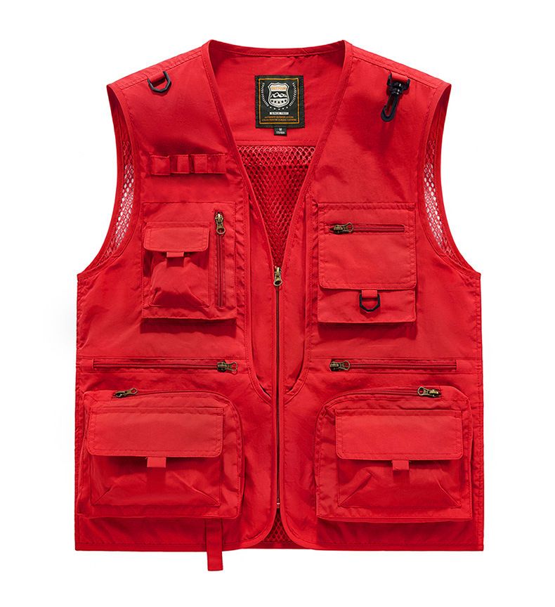 "Men's Outdoor Utility Vest – Lightweight Mesh Workwear With Multiple Pockets, Breathable Fishing & Hiking Vest, Photography_voghion.com
