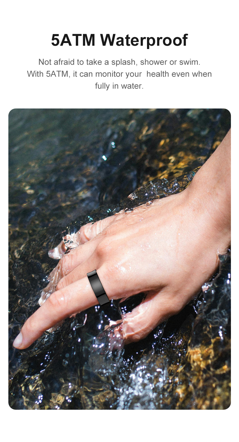 Neuer Smart Ring R09 Gesundheitsmonitor Multisportmodus Hauttemperaturmessung 5ATM wasserdichter Smart Ring mit Ladeetui_voghion.com