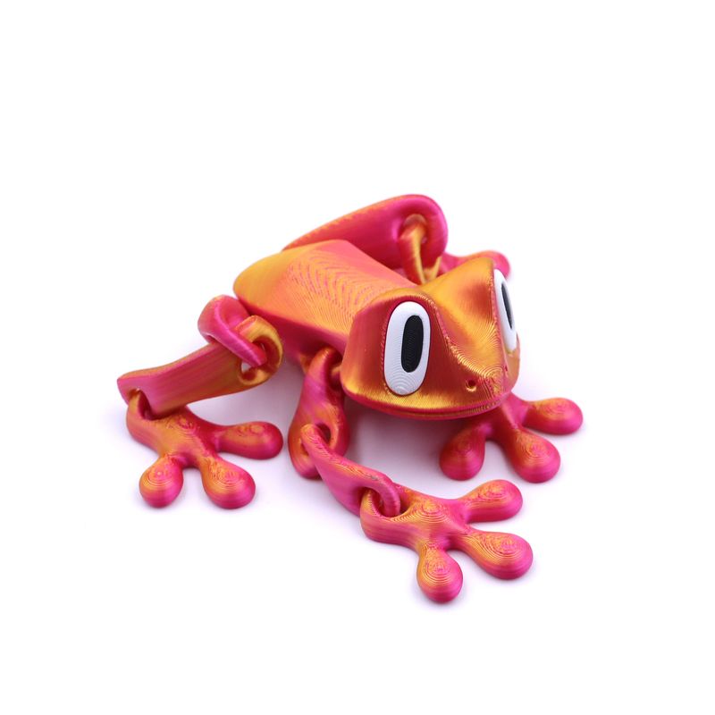 Giocattolo da scrivania snodabile a forma di rana - Figura magnetica a forma di rana stampata in 3D con giunti mobili, perfetta per decorare frigorifero e ufficio_voghion.com