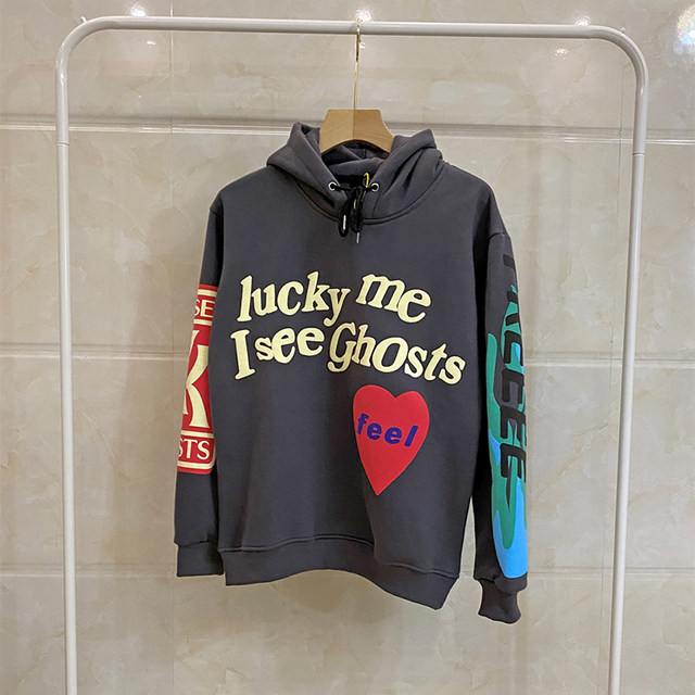 Graffiti Letter Foam Plus Samt Kanye Sweatshirts Herren Übergroßes Fleece Stranger Things Kapuzenpullover Unisex Pullover Hoody_voghion.com