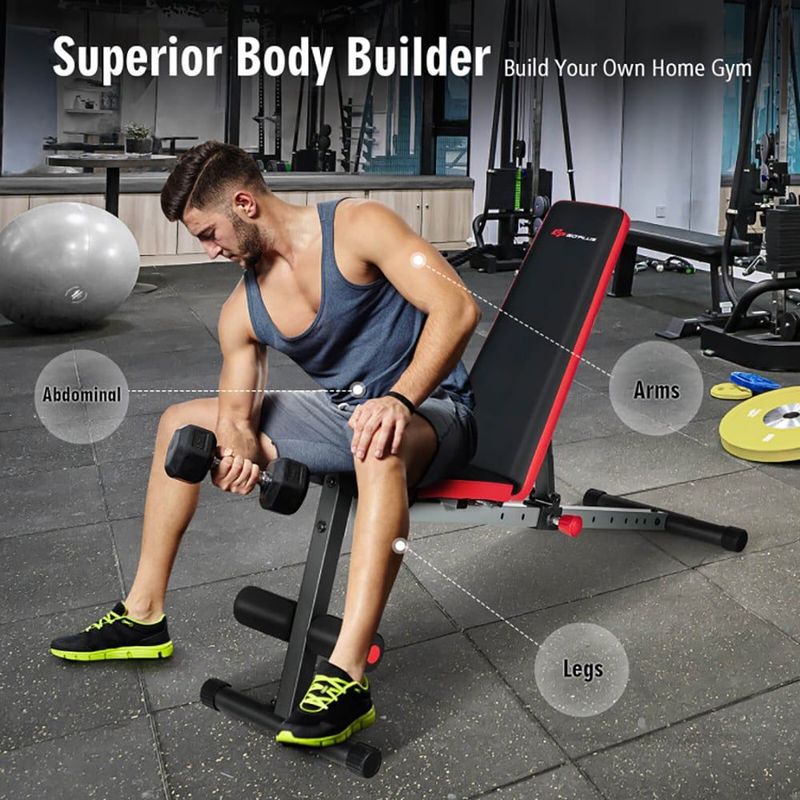 Strong And Tough Construction Multi-function Weight Bench With Adjustable Backrest_voghion.com