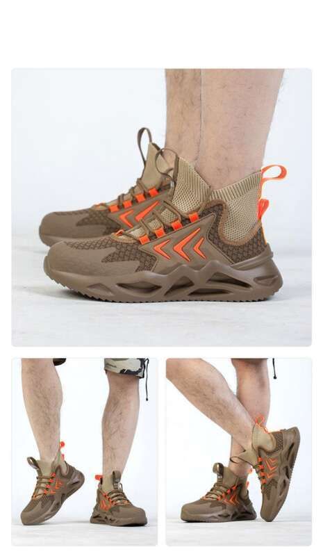 Chaussures de travail légères, résistantes aux chocs et aux perforations, avec embouts en acier et tissu respirant._voghion.com