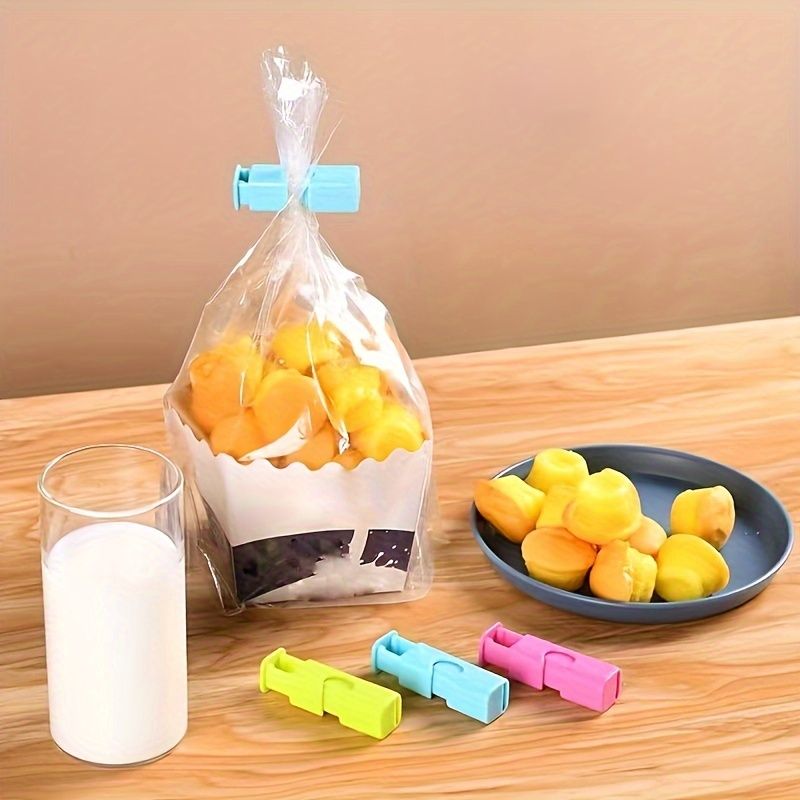 10pcs Food Bag Clips Airtight Moisture Proof Spring Sealing Clips For Bread Snack Bags Kitchen Storage Organizers Great Housewarming Gift_voghion.com