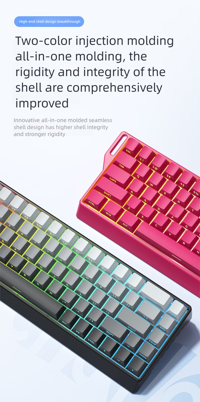 FV K68 Three-Mode Connection Axis 68-Key Universal Mechanical RGB Gaming Keyboard_voghion.com