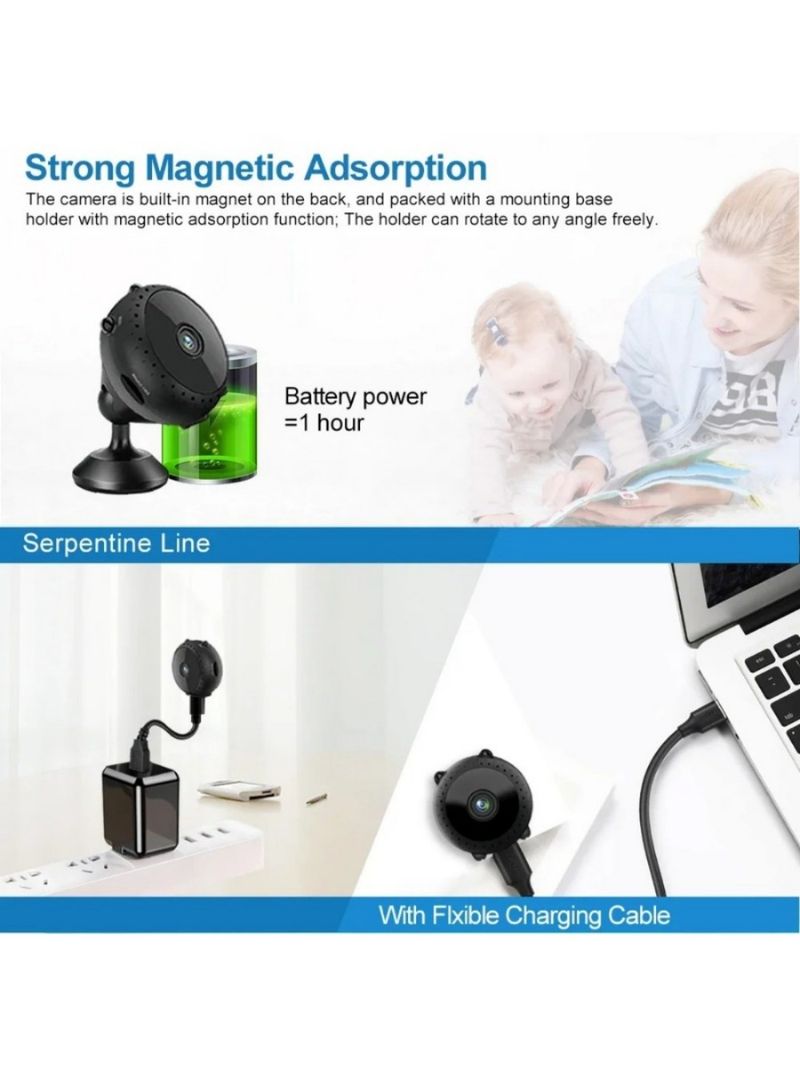 4K 1080P HD Minikamera Wifi Smart Hjem IP Webkamera Fjernovervåking Actionkamera Espia Usynlig Magnetisk Nattsyn_voghion.com
