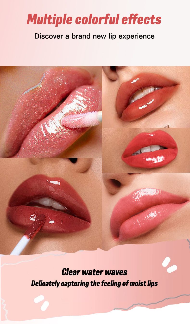 10-Color Lip Glaze Hydrating and Volumizing Lip Gloss Fine Shine Holding Makeup Color Beep Lip Brightening High Gloss Lip Gloss Set Box Set_voghion.com