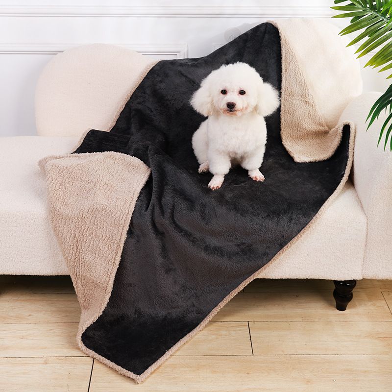 Waterproof Blanket Flannel Fleece Composite Thickened Pet Mat Dog Bed_voghion.com