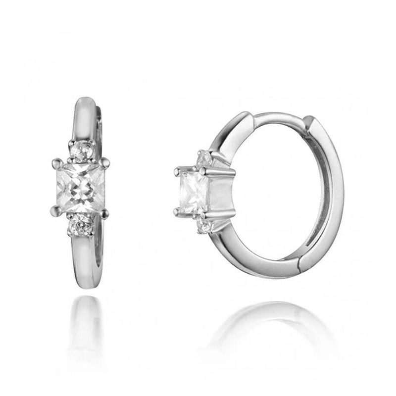 Gioielli da donna in argento S925 con zirconi semplici, orecchini popolari quadrati, orecchini versatili alla moda, orecchini da festa_voghion.com
