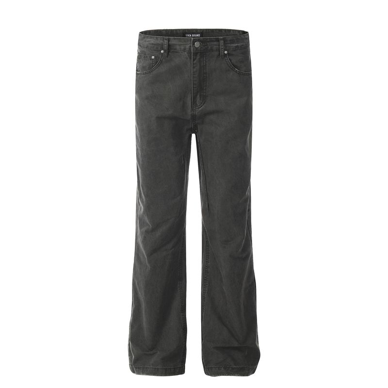 Herrenbekleidung Khaki Vibe Straight Loose Wide Leg Hose Herren Vintage American Style Washed Khaki Straight Leg Loose Fit Cargohose für den Sommer_voghion.com