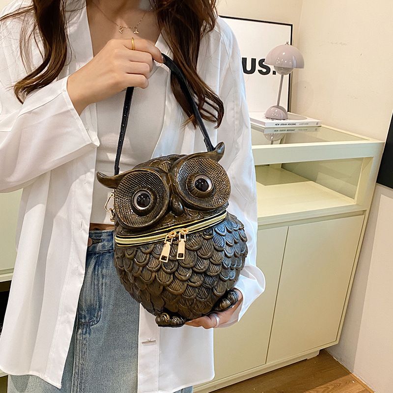 Textured Niche Crossbody For Women, Ins Style, Unique Handbag, Shoulder Bag, Owl-Shaped Embossed Box Bag_voghion.com
