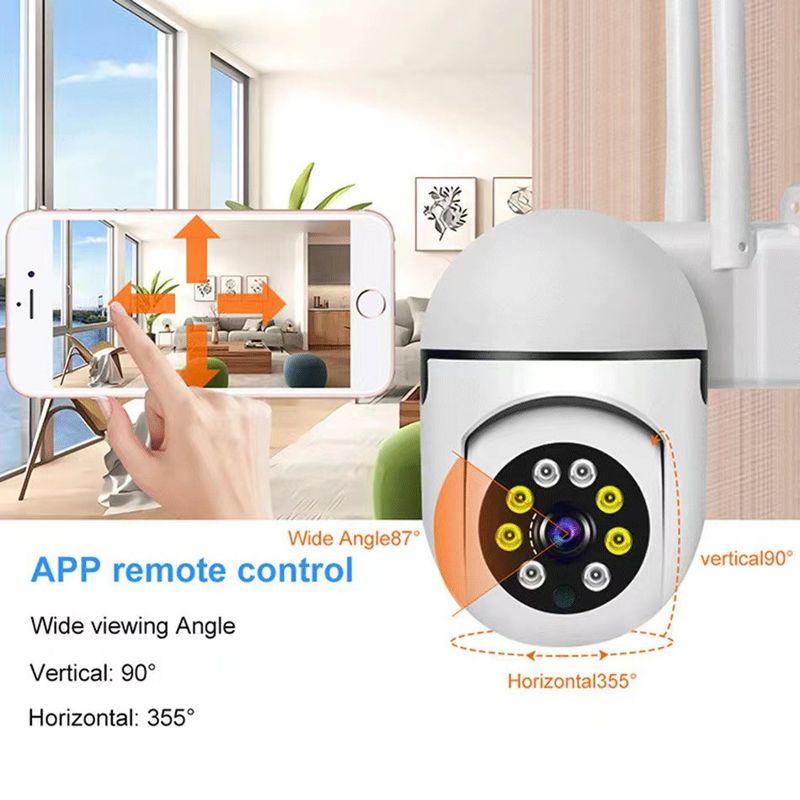 Viedā WiFi spuldzes drošības kamera - 1080P HD krāsu nakts redzamība, kustību noteikšana un divvirzienu audio, attālināta skatīšanās, izmantojot viedtālruni_voghion.com