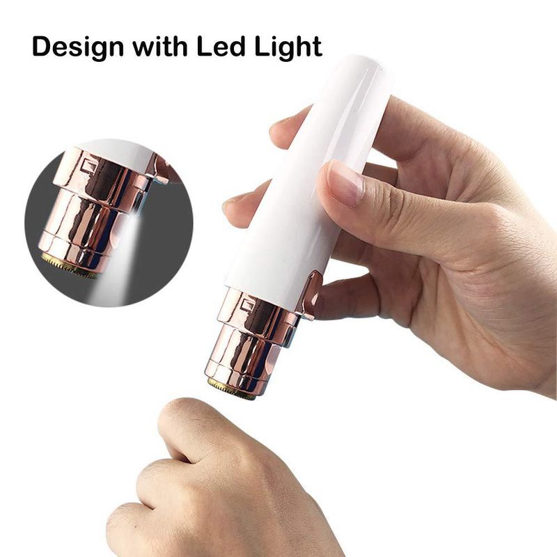 2-in-1 Women's Trimmer - Lip Balm Shaver & Electric Eyebrow Tool, Portable Grooming Device_voghion.com