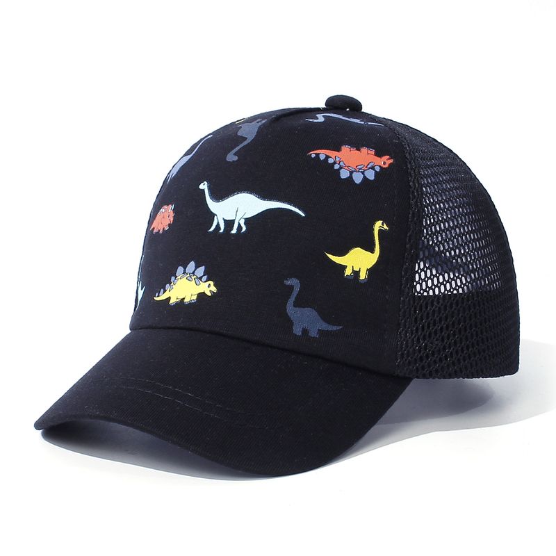 Gorra de béisbol de verano para niños, con estampado de dinosaurios, ajustable, informal, transpirable, de secado rápido, de malla_voghion.com