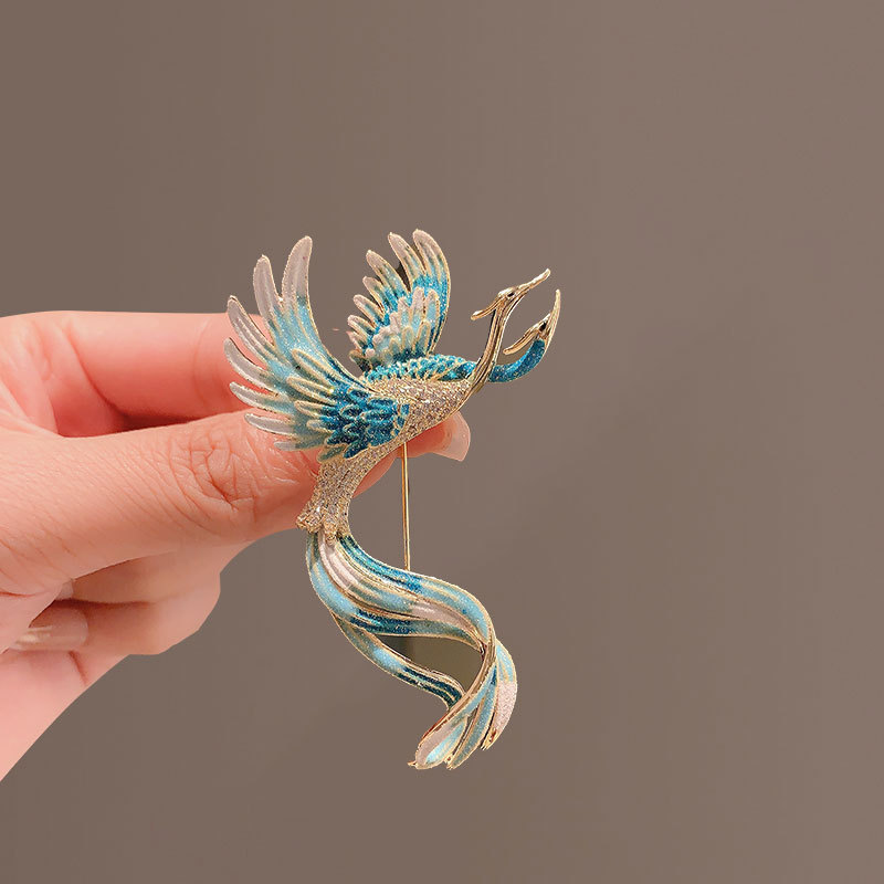 Spilla cinese di alta qualità, spilla fenice retrò in smalto da donna, spilla di lusso di alta qualità, accessori per abiti con temperamento_voghion.com