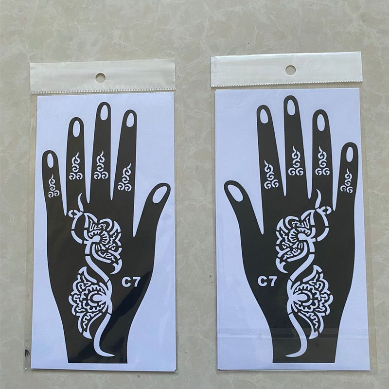Tatuaggio all'henné con palma indiana nepalese, dipinto a spruzzo, grande stencil, originale, dipinto a mano, a forma di succo_voghion.com