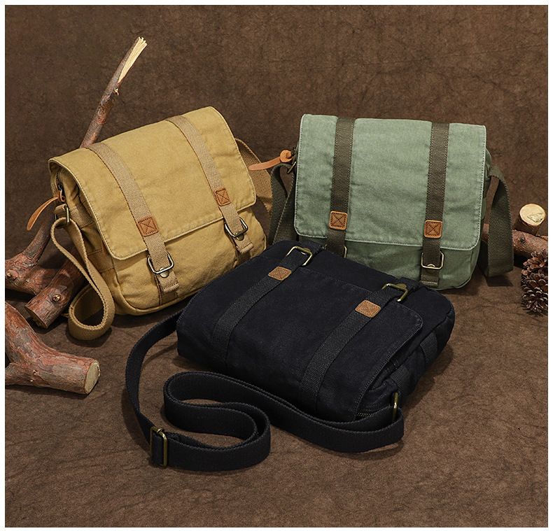 Canvas Tasche Vintage Canvas Umhängetasche Trend Herren Einkaufstasche Mode Umhängetasche für Männer_voghion.com