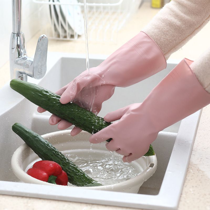 Dishwashing For Women Waterproof Rubber Latex Thin Kitchen Durable Laundry Cleaning Household Gloves_voghion.com