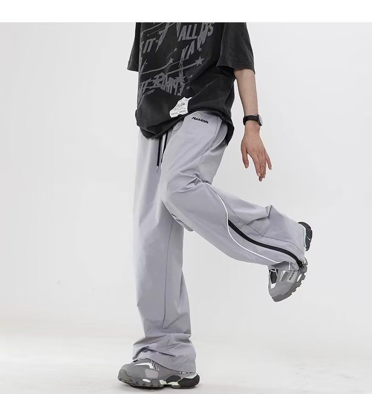 Charge For Men In Summer, Thin And Cool, Trendy Brand, Loose Casual P, American High Arcade Style, Wide Leg Sports_voghion.com