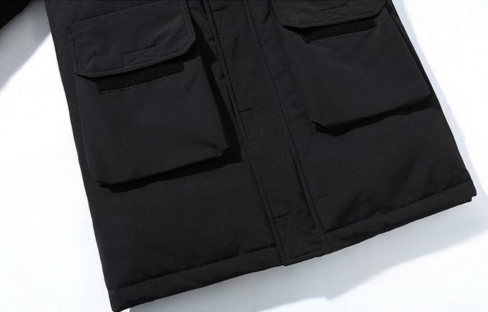 Herrenbekleidung Neue grenzüberschreitende Winter-Daunenjacke für Herren, verdickt, koreanische Version, langes Streifenlogo, lässig, große Arbeitskleidung, Jugendjacke_voghion.com